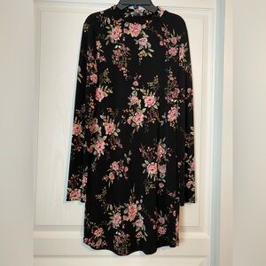 Forever 21 Floral Bodycon Long Sleeve Dress SZ L